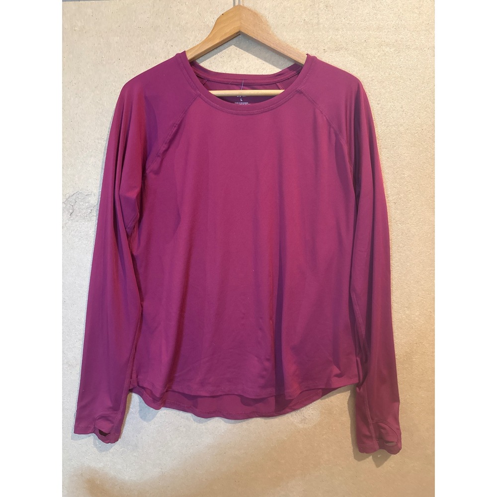 Tek Gear Dry Tek Womens Large Magenta Long Sleeve Workout Top with Thumbholes